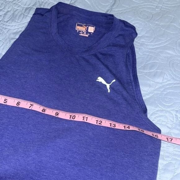 Puma Sport Lifestyle Tank Top S Blue Sleeveless Made In Honduras - Picture 8 of 9